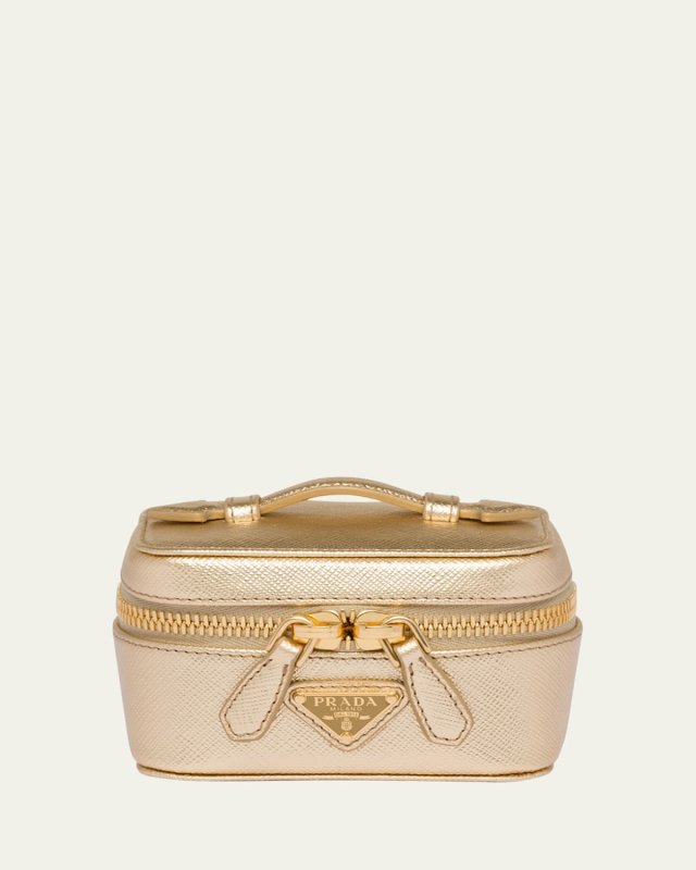Small Metallic Leather Vanity Case